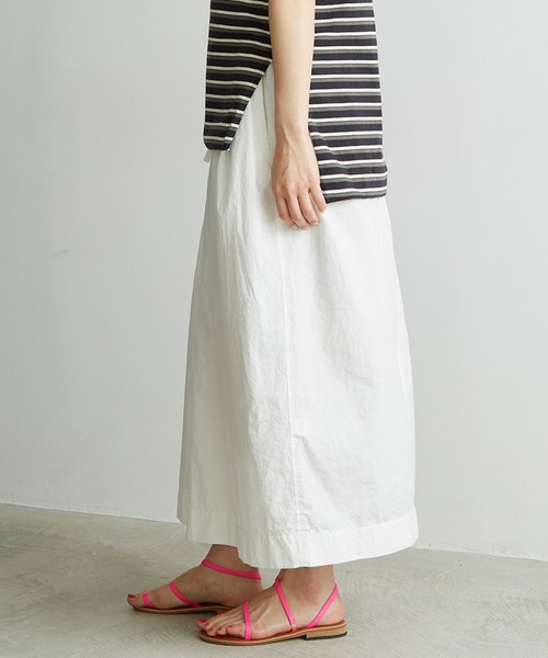 note et silence （ノートエシロンス）の「●FINX100/2ブロード　デカタックスカート（スカート・レディース・ホワイト/ネイビー/ストライプ・FREE）」の13枚目の写真