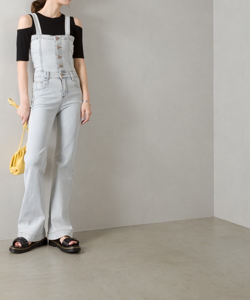 SpRay（スプレイ）の「ストレッチＤＥＮＩＭフレアサロペット（サロペット/オーバーオール・レディース・ライトブルー/ブルー・FREE）」の12枚目の写真