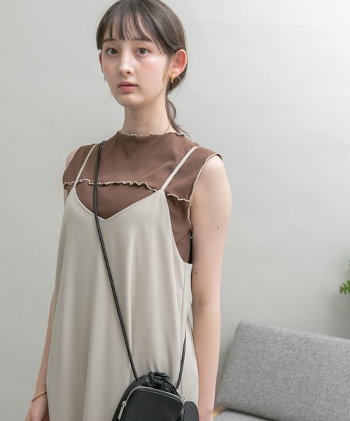 UR Lab.（アーバンリサーチラボ）の「配色メロートップス（Tシャツ/カットソー・レディース・ブラック/モカ/ベージュ・FREE）」の3枚目の写真