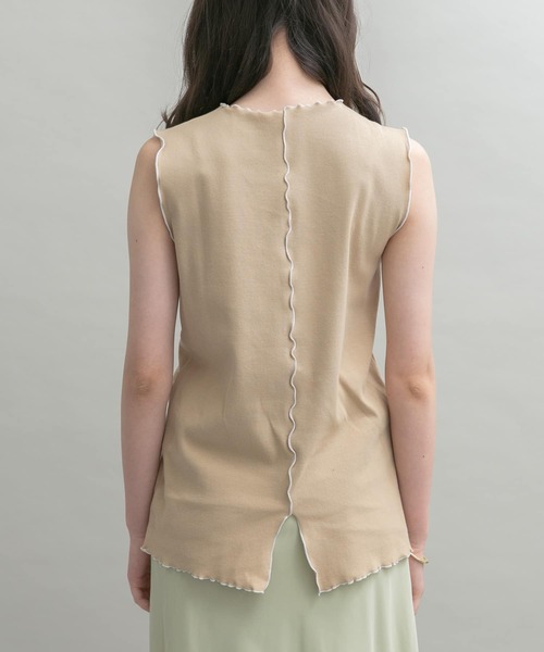 UR Lab.（アーバンリサーチラボ）の「配色メロートップス（Tシャツ/カットソー・レディース・ブラック/モカ/ベージュ・FREE）」の4枚目の写真