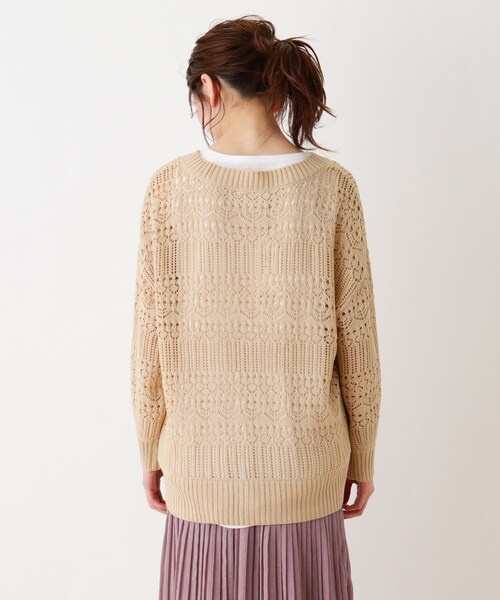 SHOO・LA・RUE(シューラルー)の「◆透かし柄Vネックニットカーディガン(カーディガン/ボレロ・レディース・パープル/イエロー/ライトベージュ/ホワイト系・00)」の10枚目の写真