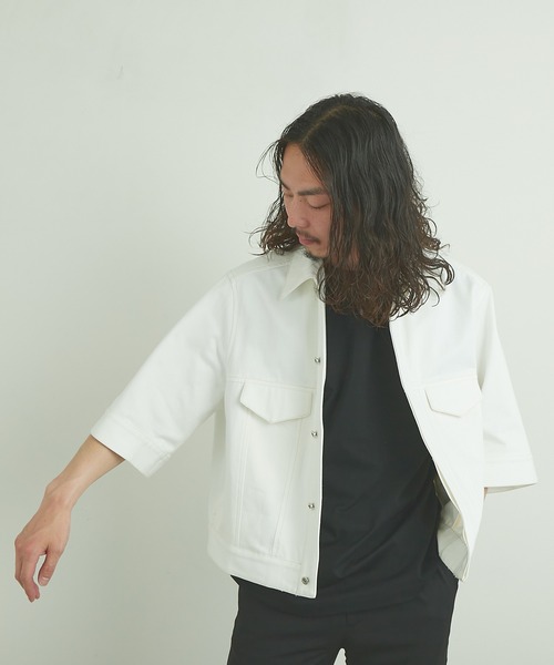 Lui's（ルイス）の「ホワイト 6分袖Gジャン（デニムジャケット