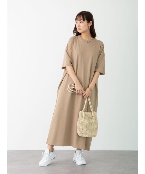 Green　Parks（グリーンパークス）の「バックプリントTシャツワンピース＊（ワンピース・レディース・チャコールグレー/カーキ/オレンジ・FREE）」の16枚目の写真