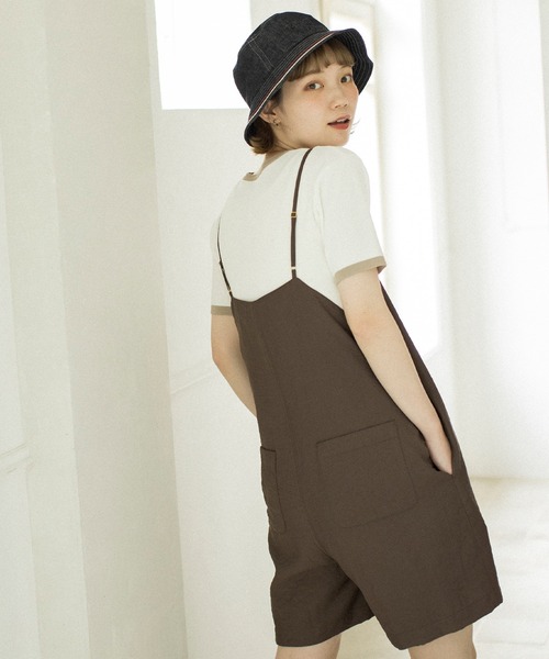 mikke（ミッケ）の「配色半袖ニットプルオーバー（Tシャツ/カットソー・レディース・ネイビー/オフホワイト/オレンジ・FREE）」の4枚目の写真