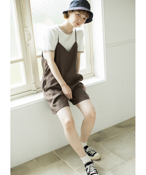 mikke（ミッケ）の「配色半袖ニットプルオーバー（Tシャツ/カットソー・レディース・ネイビー/オフホワイト/オレンジ・FREE）」の11枚目の写真