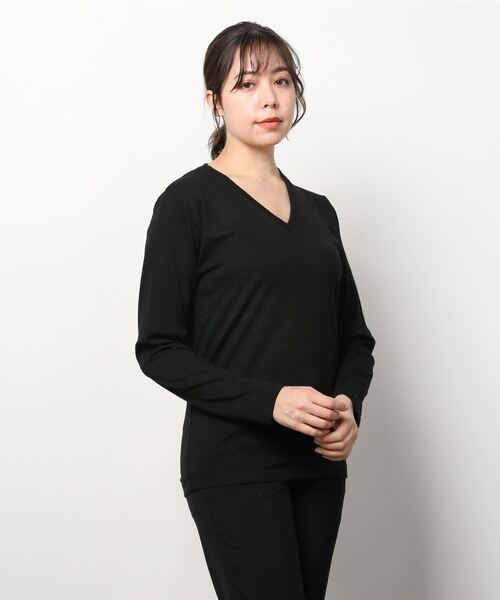 INNOCENT(イノセント)の「『RDS』天竺 長袖Tシャツ(Tシャツ/カットソー・レディース・ホワイト/ブラック/ネイビー/グレー・MEDIUM/LARGE/X-LARGE)」の1枚目の写真