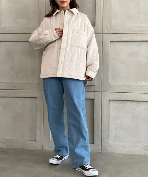 moment+（モーメントプラス）の「キルティングCPOブルゾン(裏地付き)（カバーオール・レディース・ブラック/アイボリー/カーキブラウン・M/L）」の9枚目の写真