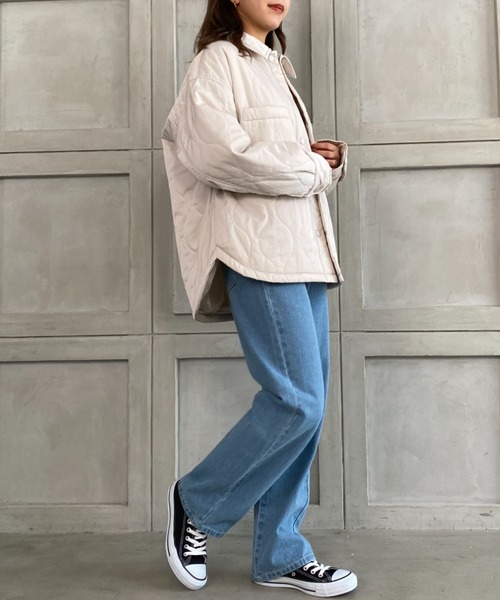 moment+（モーメントプラス）の「キルティングCPOブルゾン(裏地付き)（カバーオール・レディース・ブラック/アイボリー/カーキブラウン・M/L）」の11枚目の写真