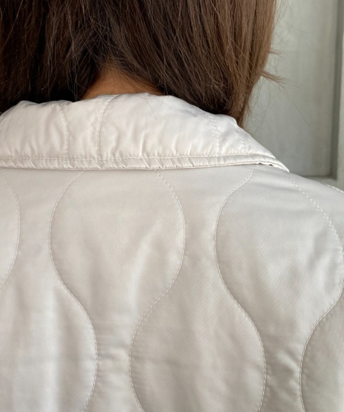 moment+（モーメントプラス）の「キルティングCPOブルゾン(裏地付き)（カバーオール・レディース・ブラック/アイボリー/カーキブラウン・M/L）」の15枚目の写真