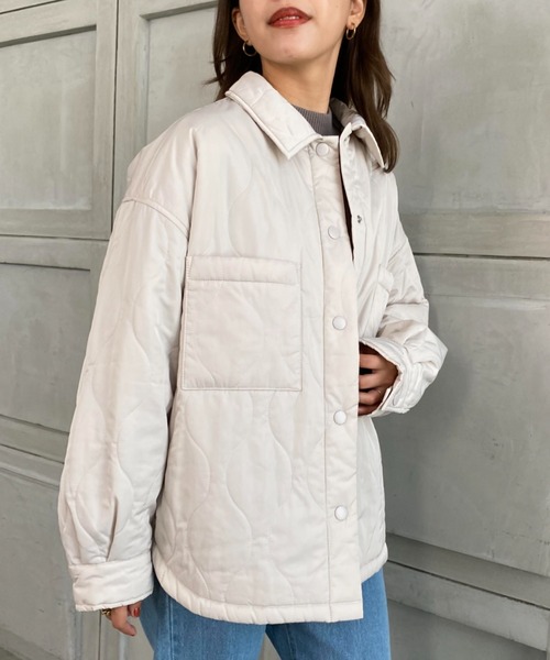 moment+（モーメントプラス）の「キルティングCPOブルゾン(裏地付き)（カバーオール・レディース・ブラック/アイボリー/カーキブラウン・M/L）」の5枚目の写真