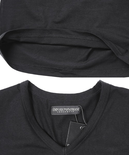 EMPORIO ARMANI(エンポリオアルマーニ)の「EMPORIO ARMANI エンポリオ アルマーニ / EAGLE STRETCH COTTON メンズ Vネック 半袖 Tシャツ(Tシャツ/カットソー・メンズ・ホワイト/ブラック・SMALL/MEDIUM/LARGE/X-LARGE)」の4枚目の写真