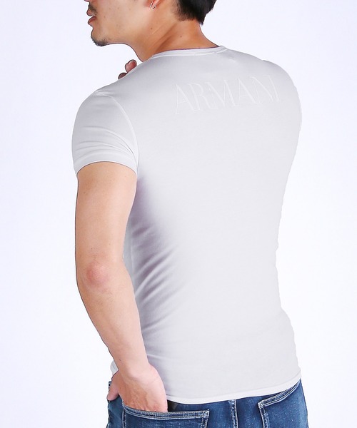EMPORIO ARMANI(エンポリオアルマーニ)の「EMPORIO ARMANI エンポリオ アルマーニ / EAGLE STRETCH COTTON メンズ Vネック 半袖 Tシャツ(Tシャツ/カットソー・メンズ・ホワイト/ブラック・SMALL/MEDIUM/LARGE/X-LARGE)」の9枚目の写真