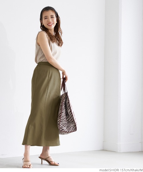 coca(coca)(コカ)の「麻混マーメイドスカート(スカート・レディース・ベージュ/カーキ・M/L)」の6枚目の写真
