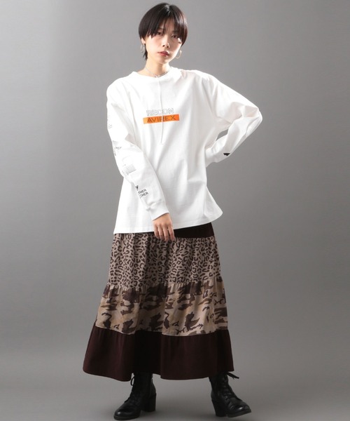 AVIREX（アヴィレックス）の「【AVIREX FLYER'S】ロングスリーブティーシャツ リーコン/ L/S T-SHIRT RECON（Tシャツ/カットソー・レディース・ブラック/オフホワイト/オレンジ・FREE）」の13枚目の写真