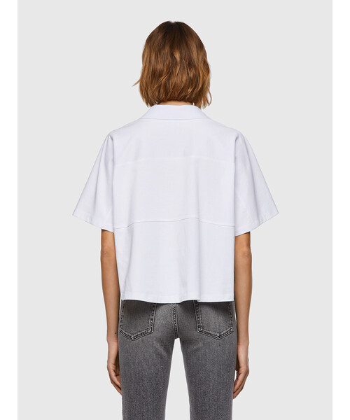 DIESEL（ディーゼル）の「レディース サステナブル 襟付き カットソー 半袖 ポロシャツ（シャツ/ブラウス・レディース・ブラック/ホワイト/カーキ・SMALL/X-SMALL/MEDIUM/LARGE）」の10枚目の写真