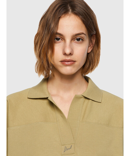 DIESEL（ディーゼル）の「レディース サステナブル 襟付き カットソー 半袖 ポロシャツ（シャツ/ブラウス・レディース・ブラック/ホワイト/カーキ・SMALL/X-SMALL/MEDIUM/LARGE）」の14枚目の写真