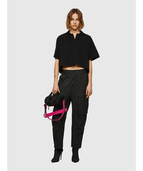 DIESEL（ディーゼル）の「レディース サステナブル 襟付き カットソー 半袖 ポロシャツ（シャツ/ブラウス・レディース・ブラック/ホワイト/カーキ・SMALL/X-SMALL/MEDIUM/LARGE）」の8枚目の写真