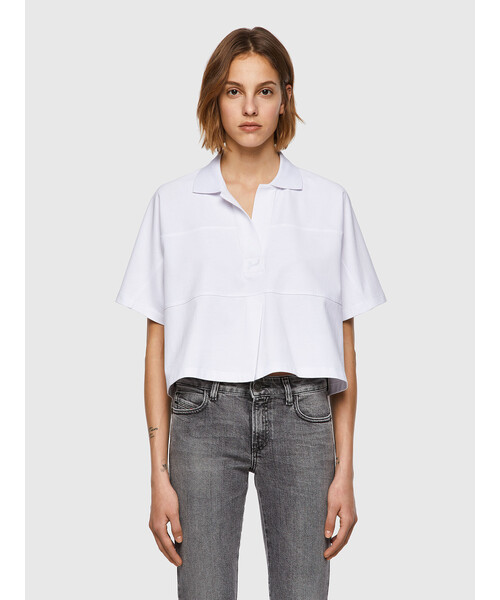 DIESEL（ディーゼル）の「レディース サステナブル 襟付き カットソー 半袖 ポロシャツ（シャツ/ブラウス・レディース・ブラック/ホワイト/カーキ・SMALL/X-SMALL/MEDIUM/LARGE）」の17枚目の写真