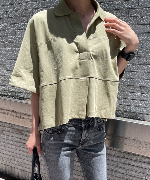 DIESEL（ディーゼル）の「レディース サステナブル 襟付き カットソー 半袖 ポロシャツ（シャツ/ブラウス・レディース・ブラック/ホワイト/カーキ・SMALL/X-SMALL/MEDIUM/LARGE）」の19枚目の写真