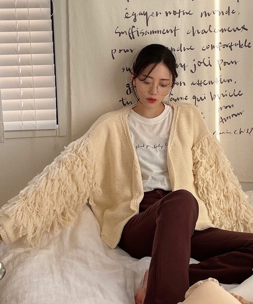 etade(エタード)の「【etade】loop fringe knit cardigan etdwz21a001(ニット/セーター・レディース・アイボリー・FREE)」の6枚目の写真