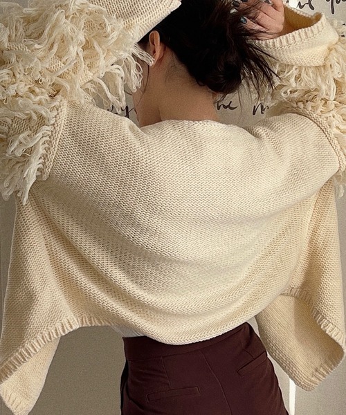 etade(エタード)の「【etade】loop fringe knit cardigan etdwz21a001(ニット/セーター・レディース・アイボリー・FREE)」の7枚目の写真