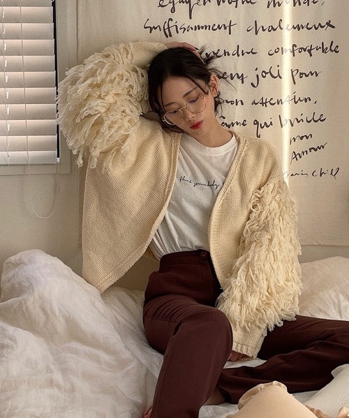etade(エタード)の「【etade】loop fringe knit cardigan etdwz21a001(ニット/セーター・レディース・アイボリー・FREE)」の8枚目の写真