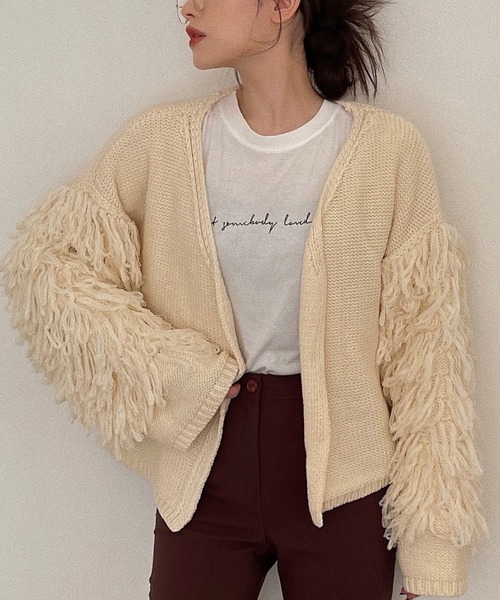 etade(エタード)の「【etade】loop fringe knit cardigan etdwz21a001(ニット/セーター・レディース・アイボリー・FREE)」の9枚目の写真