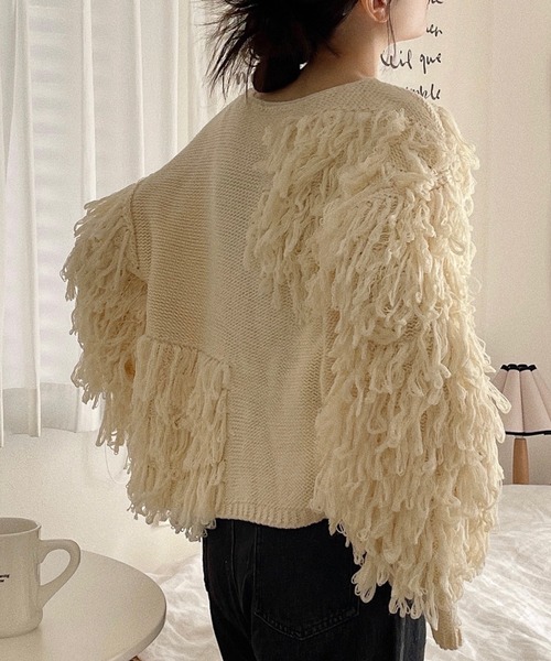 etade(エタード)の「【etade】loop fringe knit cardigan etdwz21a001(ニット/セーター・レディース・アイボリー・FREE)」の10枚目の写真