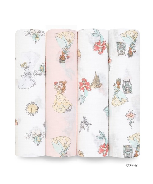 aden + anais essentials（エイデンアンドアネイエッセンシャルズ）の「スワドル 4枚入り｜ディズニーベビーコレクション（おくるみ・キッズ・ライトピンク/ホワイト×ライトグレー/インディゴブルー/ホワイト×ブラウン/ホワイト×グリーン/ベビーピンク・FREE）」の6枚目の写真