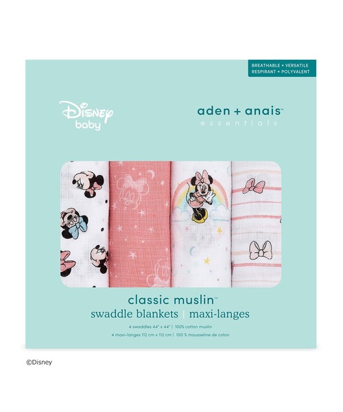 スワドル 4枚入り｜ディズニーベビーコレクション（おくるみ）｜aden +
