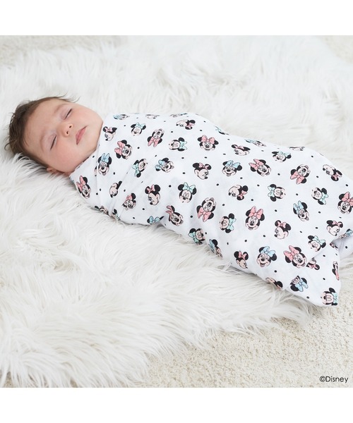 aden + anais essentials（エイデンアンドアネイエッセンシャルズ）の「スワドル 4枚入り｜ディズニーベビーコレクション（おくるみ・キッズ・ライトピンク/ホワイト×ライトグレー/インディゴブルー/ホワイト×ブラウン/ホワイト×グリーン/ベビーピンク・FREE）」の12枚目の写真
