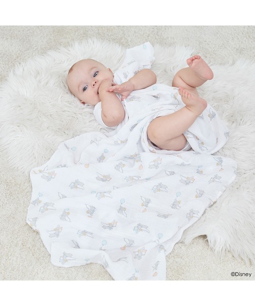 aden + anais essentials（エイデンアンドアネイエッセンシャルズ）の「スワドル 4枚入り｜ディズニーベビーコレクション（おくるみ・キッズ・ライトピンク/ホワイト×ライトグレー/インディゴブルー/ホワイト×ブラウン/ホワイト×グリーン/ベビーピンク・FREE）」の16枚目の写真