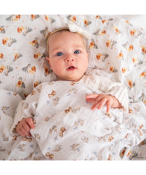 aden + anais essentials（エイデンアンドアネイエッセンシャルズ）の「スワドル 4枚入り｜ディズニーベビーコレクション（おくるみ・キッズ・ライトピンク/ホワイト×ライトグレー/インディゴブルー/ホワイト×ブラウン/ホワイト×グリーン/ベビーピンク・FREE）」の21枚目の写真