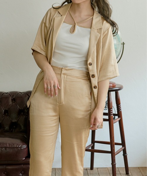 Ambre Neige（アンブルネージュ）の「クロスキャミソール／【WEB/EC限定商品】（キャミソール・レディース・ホワイト/ライトベージュ・FREE）」の4枚目の写真