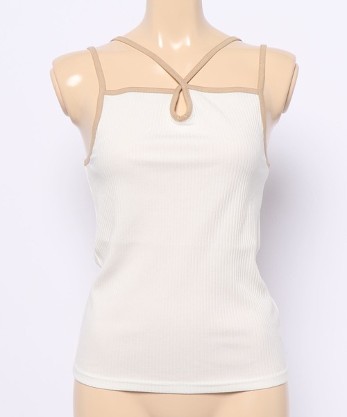 Ambre Neige（アンブルネージュ）の「クロスキャミソール／【WEB/EC限定商品】（キャミソール・レディース・ホワイト/ライトベージュ・FREE）」の10枚目の写真