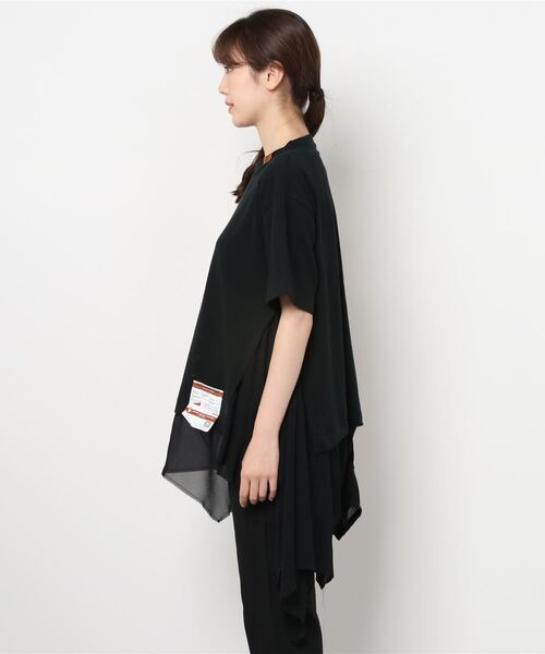 Maison MIHARA YASUHIRO(メゾンミハラヤスヒロ)の「【Maison MIHARA YASUHIRO】ブラウスコンバインドTシャツ/Blouse Combined T-shirt(Tシャツ/カットソー・レディース・ブラック/オレンジ・38/36/40)」の3枚目の写真