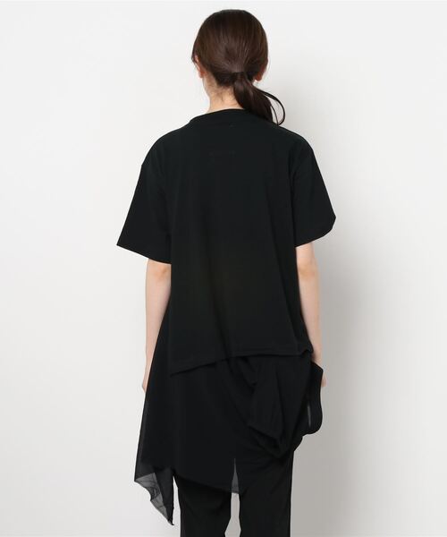 Maison MIHARA YASUHIRO(メゾンミハラヤスヒロ)の「【Maison MIHARA YASUHIRO】ブラウスコンバインドTシャツ/Blouse Combined T-shirt(Tシャツ/カットソー・レディース・ブラック/オレンジ・38/36/40)」の4枚目の写真