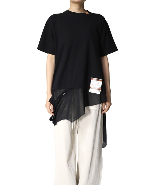 Maison MIHARA YASUHIRO(メゾンミハラヤスヒロ)の「【Maison MIHARA YASUHIRO】ブラウスコンバインドTシャツ/Blouse Combined T-shirt(Tシャツ/カットソー・レディース・ブラック/オレンジ・38/36/40)」の2枚目の写真
