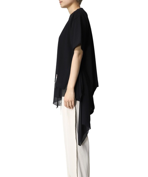 Maison MIHARA YASUHIRO(メゾンミハラヤスヒロ)の「【Maison MIHARA YASUHIRO】ブラウスコンバインドTシャツ/Blouse Combined T-shirt(Tシャツ/カットソー・レディース・ブラック/オレンジ・38/36/40)」の5枚目の写真