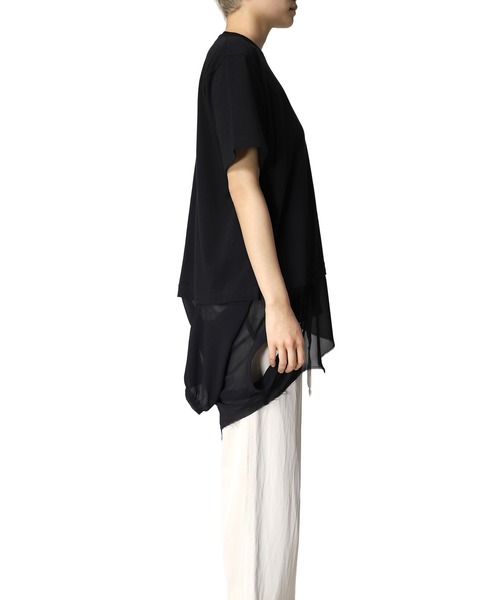 Maison MIHARA YASUHIRO(メゾンミハラヤスヒロ)の「【Maison MIHARA YASUHIRO】ブラウスコンバインドTシャツ/Blouse Combined T-shirt(Tシャツ/カットソー・レディース・ブラック/オレンジ・38/36/40)」の7枚目の写真