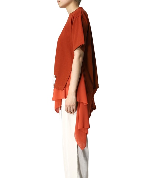 Maison MIHARA YASUHIRO(メゾンミハラヤスヒロ)の「【Maison MIHARA YASUHIRO】ブラウスコンバインドTシャツ/Blouse Combined T-shirt(Tシャツ/カットソー・レディース・ブラック/オレンジ・38/36/40)」の9枚目の写真