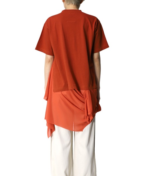 Maison MIHARA YASUHIRO(メゾンミハラヤスヒロ)の「【Maison MIHARA YASUHIRO】ブラウスコンバインドTシャツ/Blouse Combined T-shirt(Tシャツ/カットソー・レディース・ブラック/オレンジ・38/36/40)」の10枚目の写真