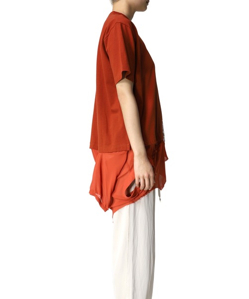 Maison MIHARA YASUHIRO(メゾンミハラヤスヒロ)の「【Maison MIHARA YASUHIRO】ブラウスコンバインドTシャツ/Blouse Combined T-shirt(Tシャツ/カットソー・レディース・ブラック/オレンジ・38/36/40)」の11枚目の写真