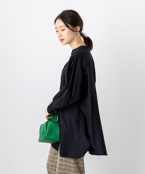 hunch(ハンチ)の「綿100% オーガニックコットンツイル 前後2WAY シャツチュニック(シャツ/ブラウス・レディース・ブラック/ベージュ/オフホワイト・FREE)」の17枚目の写真