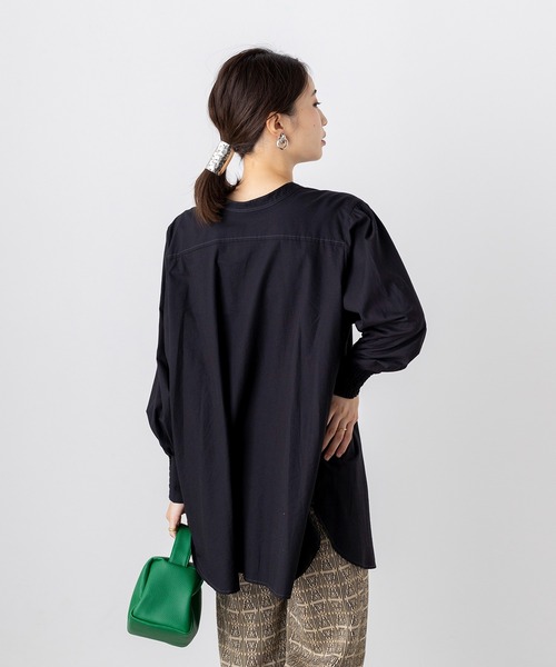 hunch(ハンチ)の「綿100% オーガニックコットンツイル 前後2WAY シャツチュニック(シャツ/ブラウス・レディース・ブラック/ベージュ/オフホワイト・FREE)」の18枚目の写真