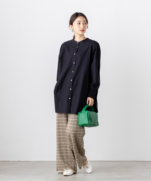 hunch(ハンチ)の「綿100% オーガニックコットンツイル 前後2WAY シャツチュニック(シャツ/ブラウス・レディース・ブラック/ベージュ/オフホワイト・FREE)」の20枚目の写真