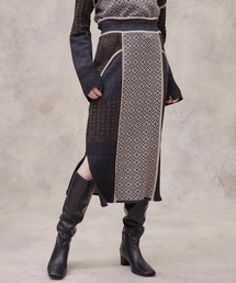 PUBLIC TOKYO | 【セットアップ対応】ブロッキングジャガードニットスカート(スカート)