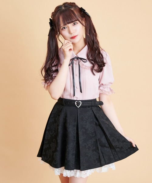 Secret Honey（シークレットハニー）の「ジャガードボックスプリーツスカート（スカート・レディース・ブラック/ピンク/ワインレッド/レッド系その他・MEDIUM）」の12枚目の写真