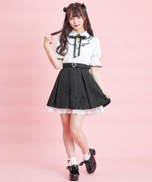 Secret Honey（シークレットハニー）の「ジャガードボックスプリーツスカート（スカート・レディース・ブラック/ピンク/ワインレッド/レッド系その他・MEDIUM）」の17枚目の写真