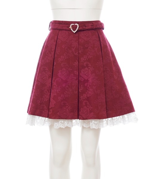 Secret Honey（シークレットハニー）の「ジャガードボックスプリーツスカート（スカート・レディース・ブラック/ピンク/ワインレッド/レッド系その他・MEDIUM）」の14枚目の写真